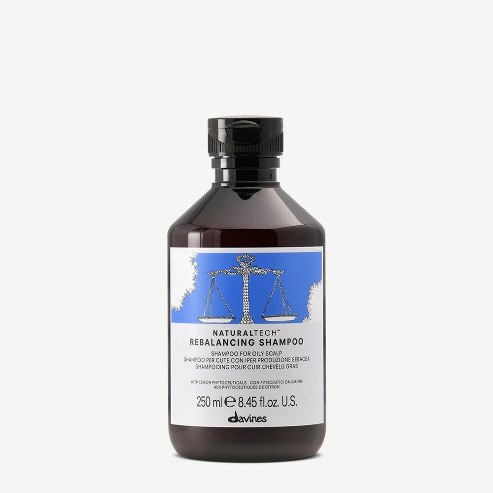Davines Naturaltech Rebalancing Shampoo - Classic Black and Blue